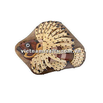 Wholesale Intarsia Wooden Puzzle Box Lion Fish IB289 - Vietnam