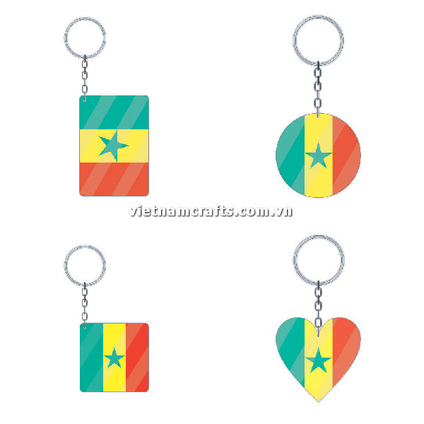 National flag of the Senegal in the shape of a heart and the